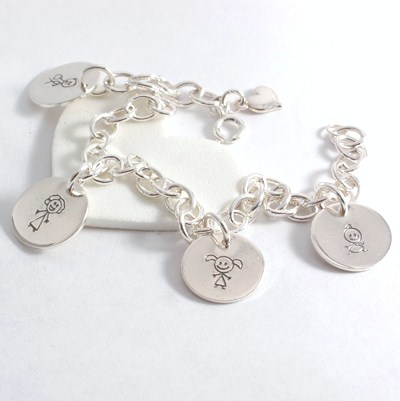 Family Chain Hand Stamped Bracelet