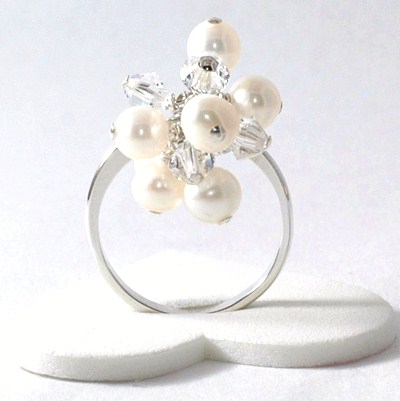Pearl And Swarovski Crystal Bling Ring