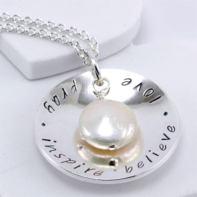 Large Disc Coin Pearl Pendant