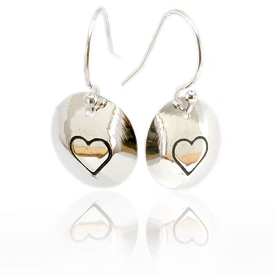 "Love" Stamped Disc Earrings